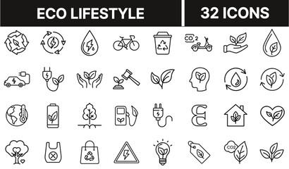 Eco Lifestyle Icon Representing Sustainable Living, Green Choices, and Environmental Awareness