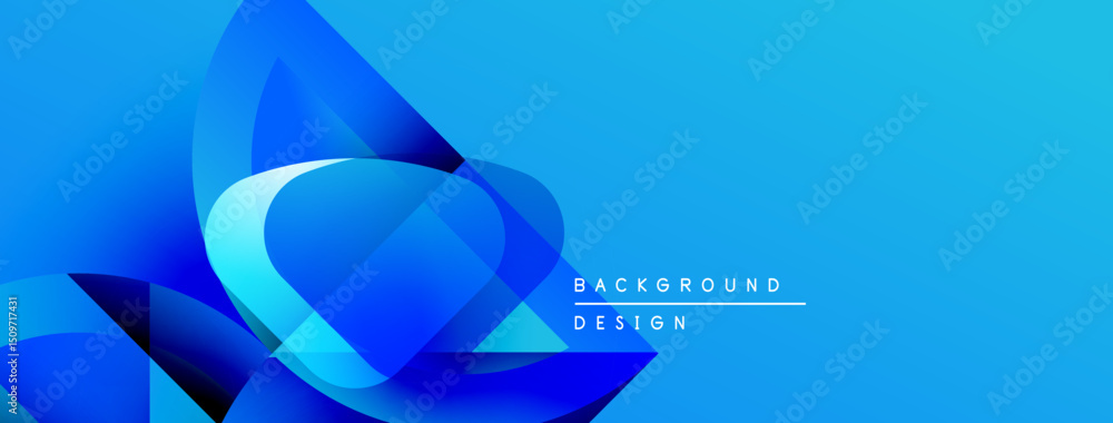 Aufkleber abstract blue design features flowing shapes, gradients. modern background evokes movement, energy, 