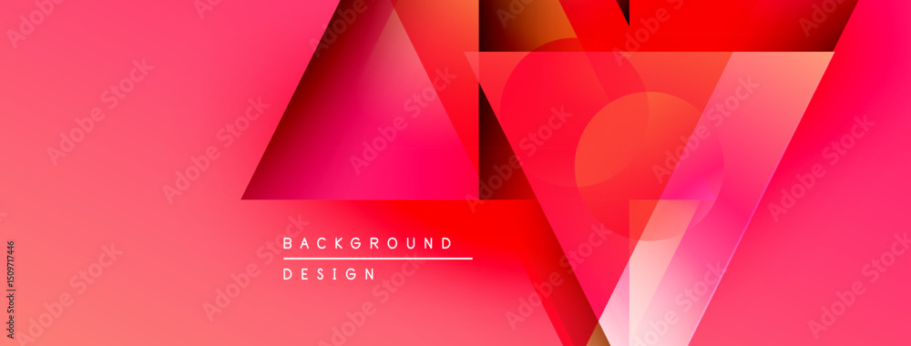 Aufkleber Abstract geometric shapes, vibrant pinks, reds create dynamic background. Modern design elements suggest innovation, energy.