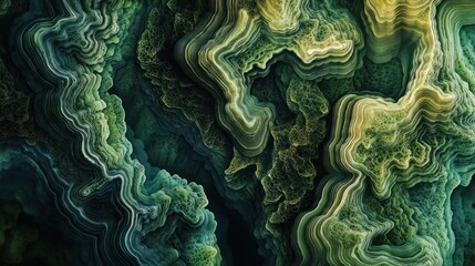 Abstract Green Waves: A Fractal Landscape