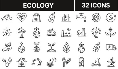 Fototapeta premium Ecology Icon Representing Environmental Conservation and Sustainable Living