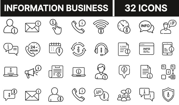 Information Business Icon with Info Symbol and Briefcase Representing Corporate Knowledge, Data Sharing, and Communication