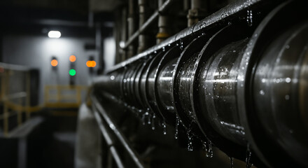 Condensation on hydro turbine surface in industrial control room
