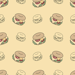 Seamless pattern with bagels