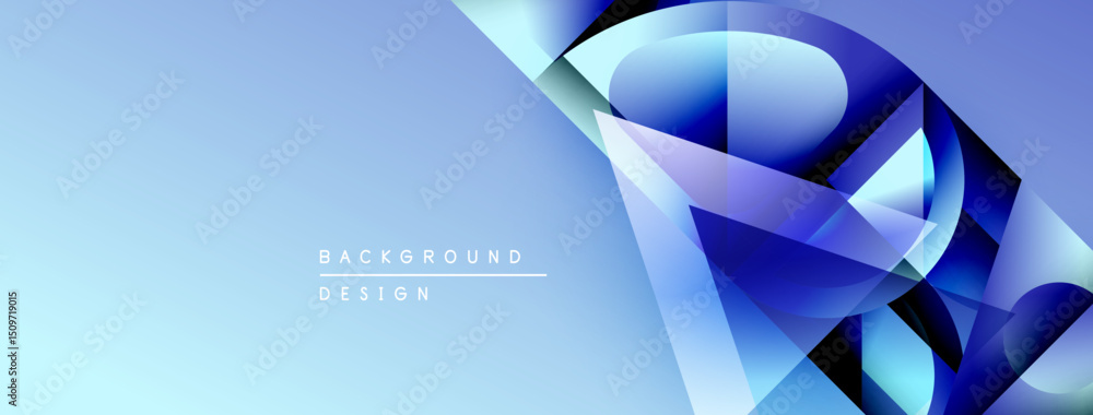 Leinwandbilder abstract blue design. geometric shapes overlap, creating dynamic visual effect. modern background su
