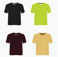 Basic T shirt front mockup isolated on white background.