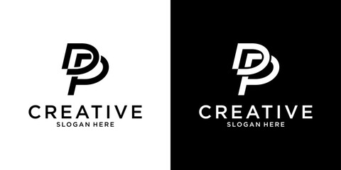 Obraz premium DP or PD initial letter logo design vector template