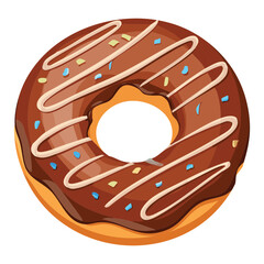 chocolate donut with sprinkles - vector illustration