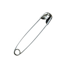 silver safety pin isolated element