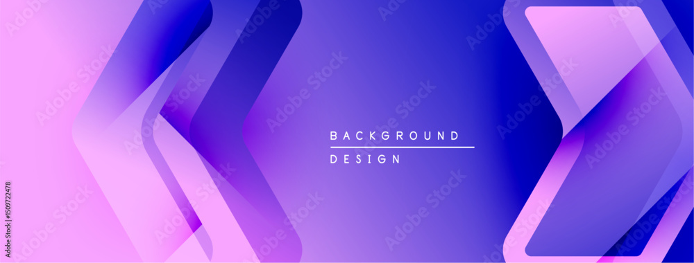 Poster Abstract purple gradient background. Overlapping layers create dynamic visual effect. Modern design suitable for banners, presentations.