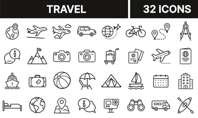 Fototapeta premium Travel Icon with Suitcase and Airplane Symbol Representing Tourism, Vacation, and Global Journey