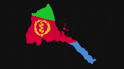 Eritrea Map Waving, Eritrea Flag Map Animation Video
