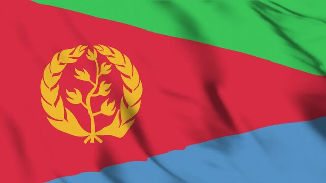 Eritrean Flag HD 3d Render, Flying High Eritrean Flag Banner