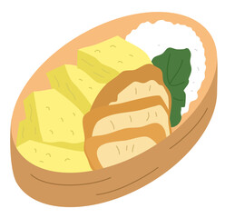 Lunch box vector icon, Lunchbox set with healthy food