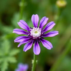 A purple flower Scabiosa columbaria with a white center