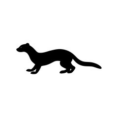Fototapeta premium High Quality Monochrome Vector Graphic of a Running Weasel in a Side Profile