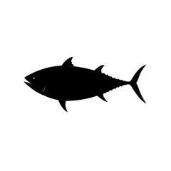 Fototapeta premium High Quality Monochrome Vector Graphic of a Swimming Tuna in a Side View Profile