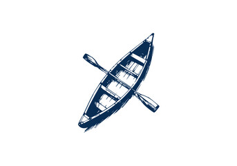 Canoe hand drawn sketch vector illustration