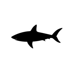 Naklejka premium An Elegant Monochrome Vector Illustration of a Swimming Shark in a Side Profile