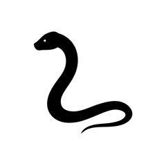 Fototapeta premium Professional Side Profile of a Slithering Python as a Black Silhouette Design