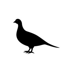 Obraz premium A Monochrome Side Profile Graphic of a Flying Partridge a High Quality Vector Art