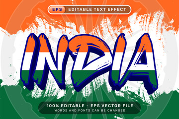 India text effect and editable text effect with Indian flag color background