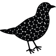 Pebble Bird Silhouette Vector Illustration