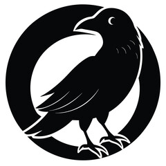 Poe Bird Silhouette Vector Illustration