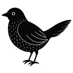 Doodle Bird Silhouette Vector Illustration