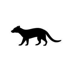 Fototapeta premium Black Silhouette Of a Side View Civet Walking Elegantly vector illustration