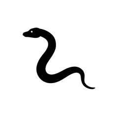Obraz premium Black Silhouette Of a Side View Boa Constrictor Slithering vector illustration