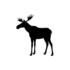 Obraz premium Premium Moose Black Silhouette Nature Inspired Art vector illustration background
