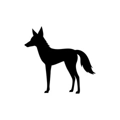 Unique Maned Wolf Black Silhouette Abstract Art Piece vector illustration background