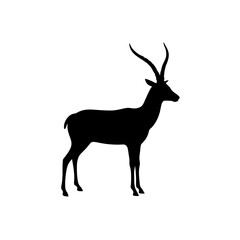 Obraz premium Classic Markhor Black Silhouette Clean Cut Silhouette vector illustration background