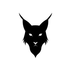 Fototapeta premium Stunning Lynx Head Black Silhouette High Quality Graphic vector illustration background