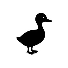 Obraz premium Superb Duck Chick Black Silhouette Clean Cut Silhouette vector illustration background