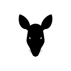 Naklejka premium Beautiful Bandicoot Head Black Silhouette Decorative Element vector illustration background
