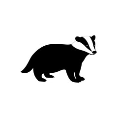 Obraz premium Iconic Badger Black Silhouette Nature Inspired Art vector illustration background