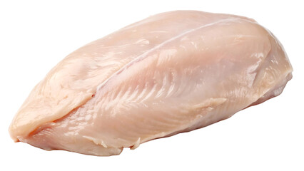 Raw chicken breast or chicken fillet top view isolated on transparent background
