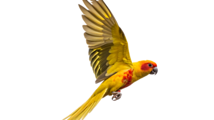 Parakeet bird a ratings  socialistic flying isolated on transparent background