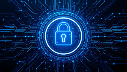 "Data Security and Protection Concept with Padlock Icon for Digital Safety and Privacy"

