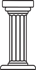 pillar outline vector illustration line art	