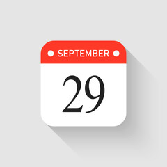 Vector icon page day calendar - 29 September month