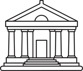 museum outline vector illustration line art	