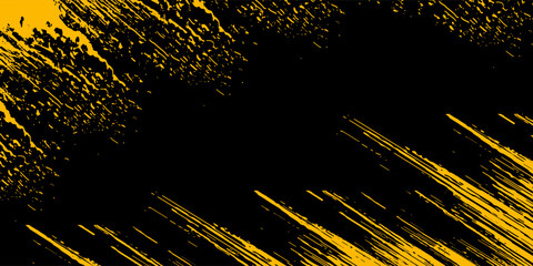 Abstract yellow-blue frame on a dark background. Sporty design in grunge style. Illustration for sports, athletics, training, workout, etc.