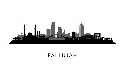 Fototapeta premium Fallujah Iraq Skyline with Cityscape Silhouette.