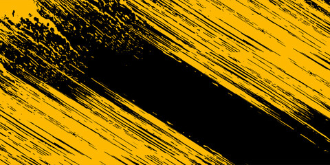 Abstract yellow-blue frame on a dark background. Sporty design in grunge style. Illustration for sports, athletics, training, workout, etc.