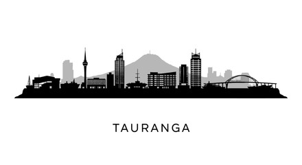Fototapeta premium Tauranga Skyline New Zealand City Vector.