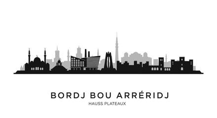Fototapeta premium Bordj Bou Arreridj Skyline Silhouette.
