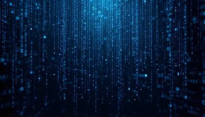 Abstract Technology Background with Falling Binary Code for Digital and Secure Data Concepts
